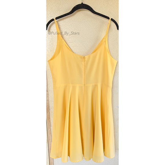 KIMCHI BLUE Yellow Tie-Front Fit + Flare Dress EUC - Picture 6 of 13